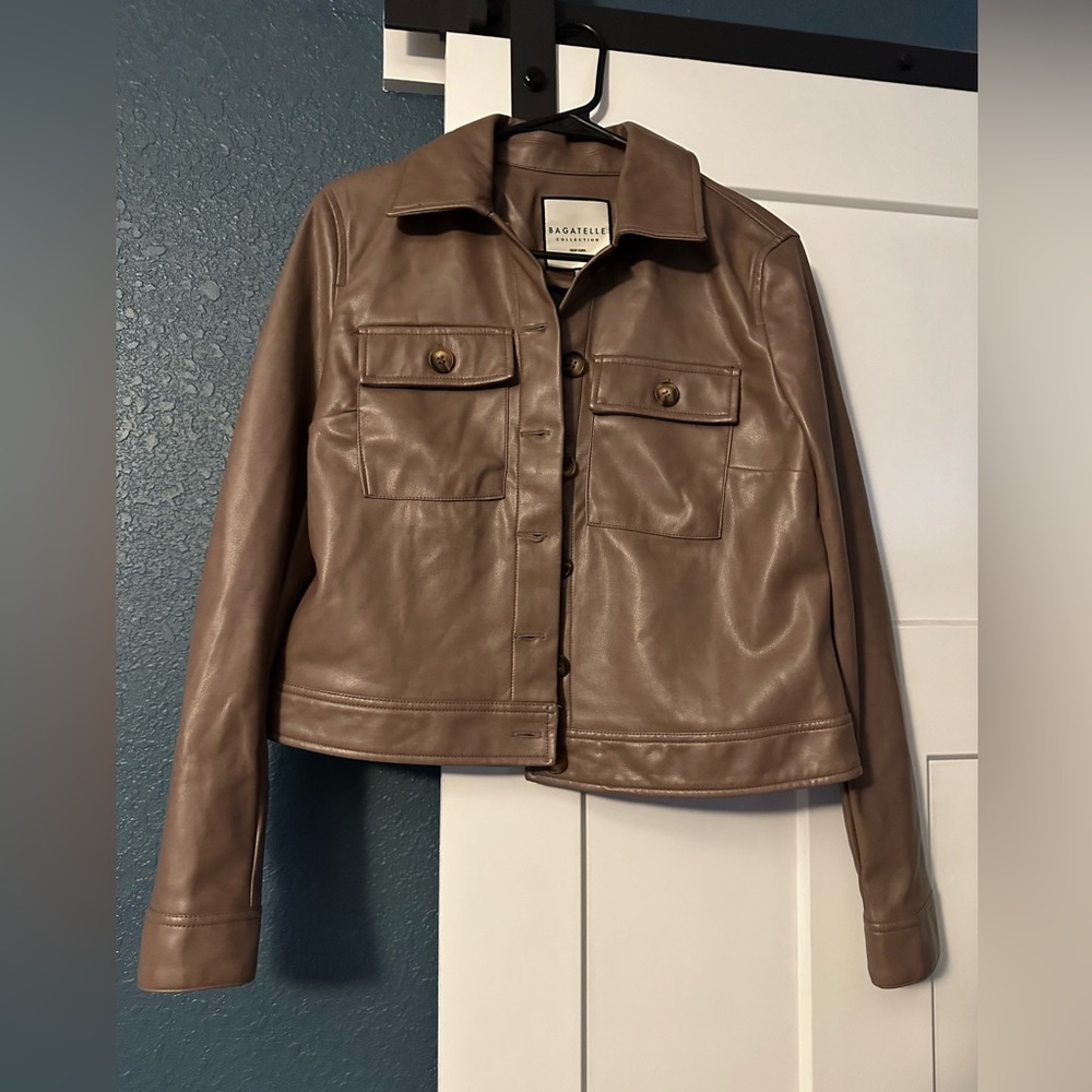 Brown faux leather jacket